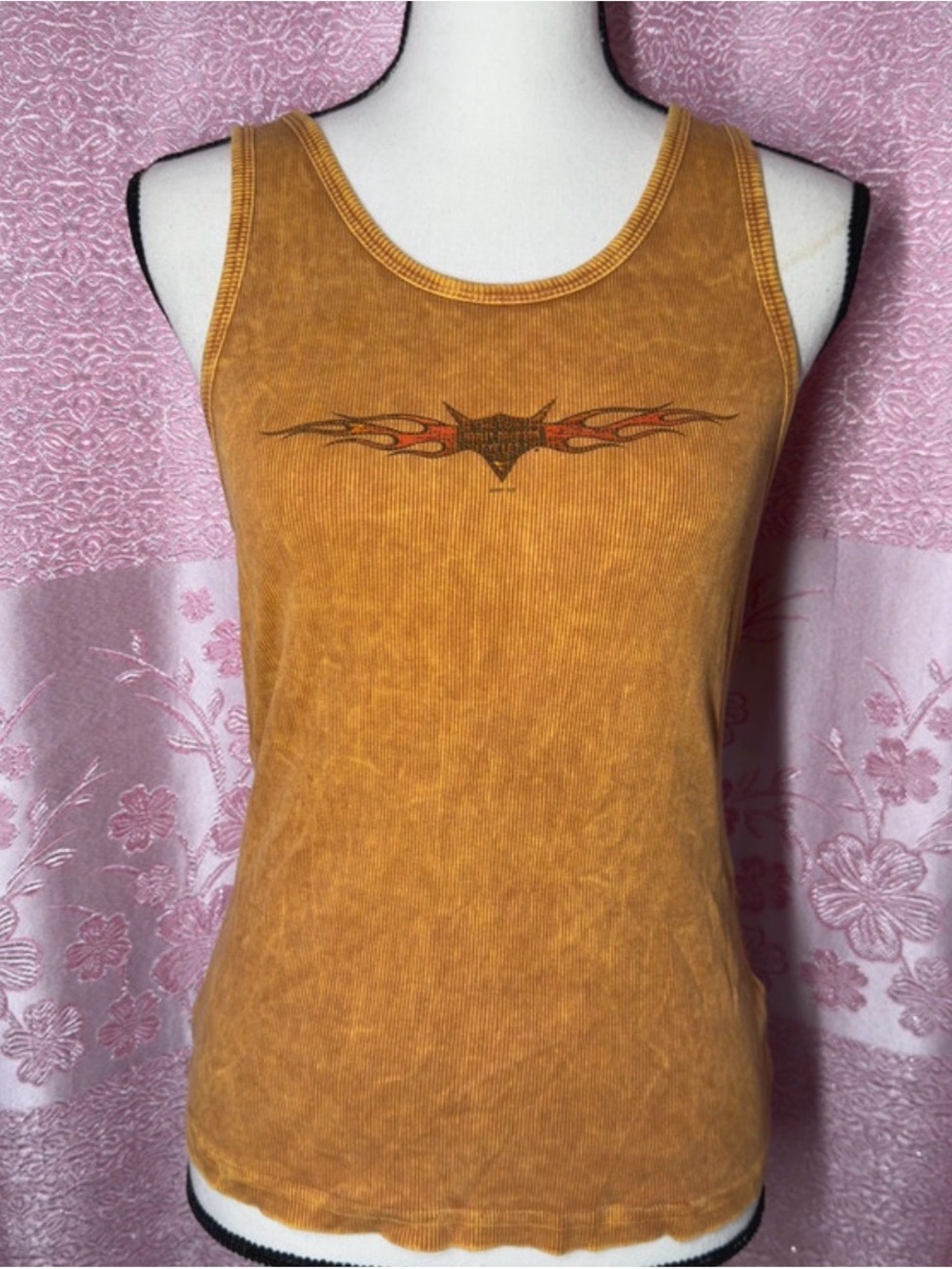 Vintage 2003 Harley-Davidson Acid Wash Flame Tank Top